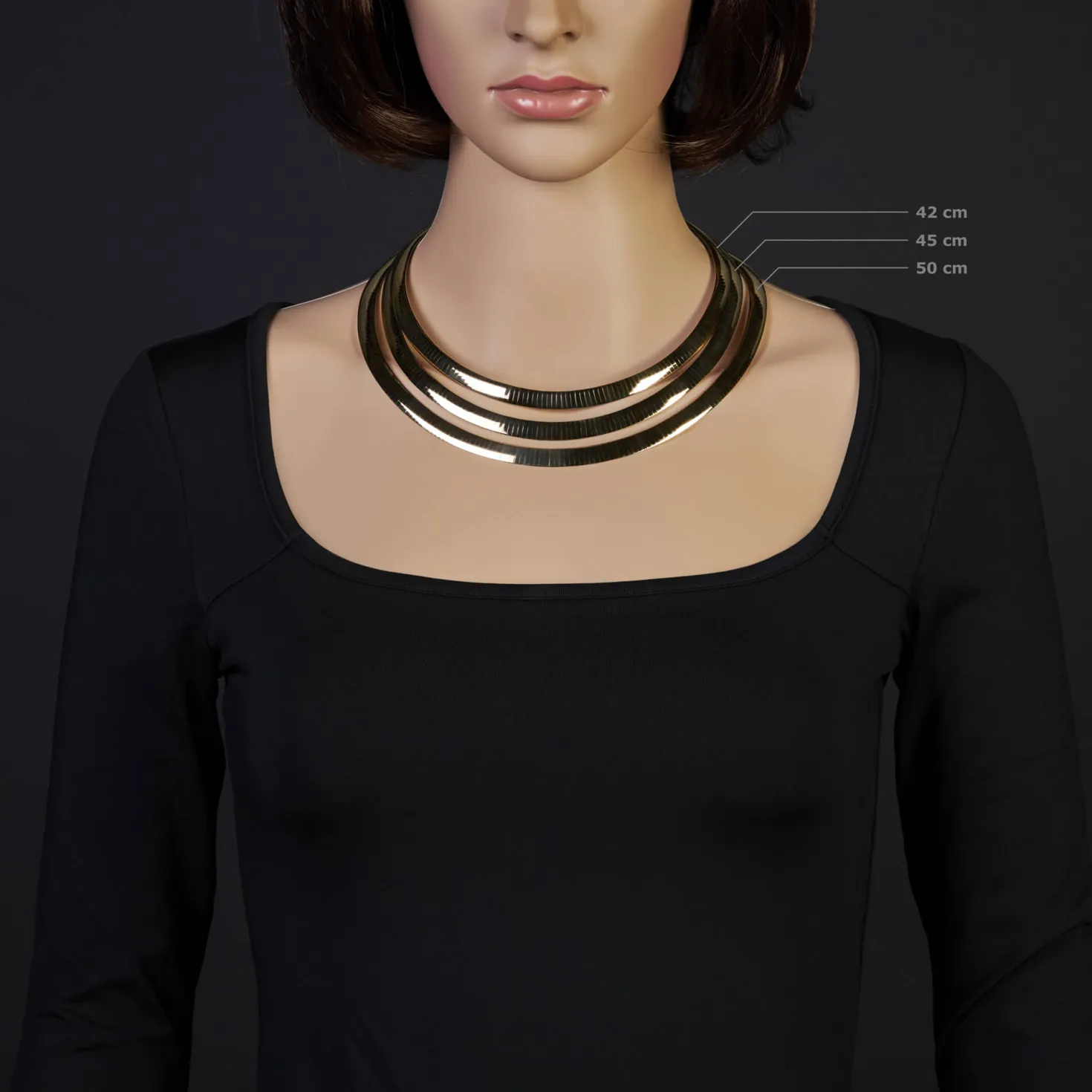 8mm Halsreif Wendeomegareif Collier flach 750 Gold Gelbgold & Weißgold 45cm Damen