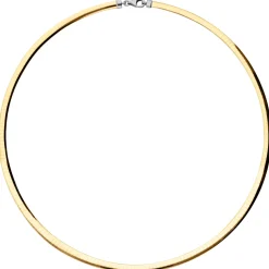 4mm Halsreif Wendeomegareif Collier flach 750 Gold Gelbgold & Weißgold 50cm Damen