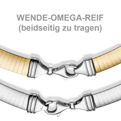 4mm Halsreif Wendeomegareif Collier flach 750 Gold Gelbgold & Weißgold 42cm Damen