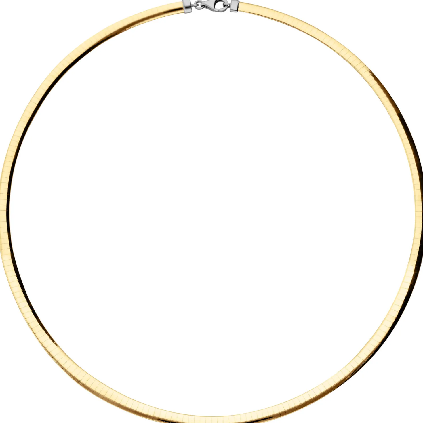 4mm Halsreif Wendeomegareif Collier flach 750 Gold Gelbgold & Weißgold 42cm Damen