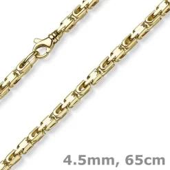 4,5mm Herren Kette Halsschmuck Halskette aus 750 Gold Gelbgold 65cm
