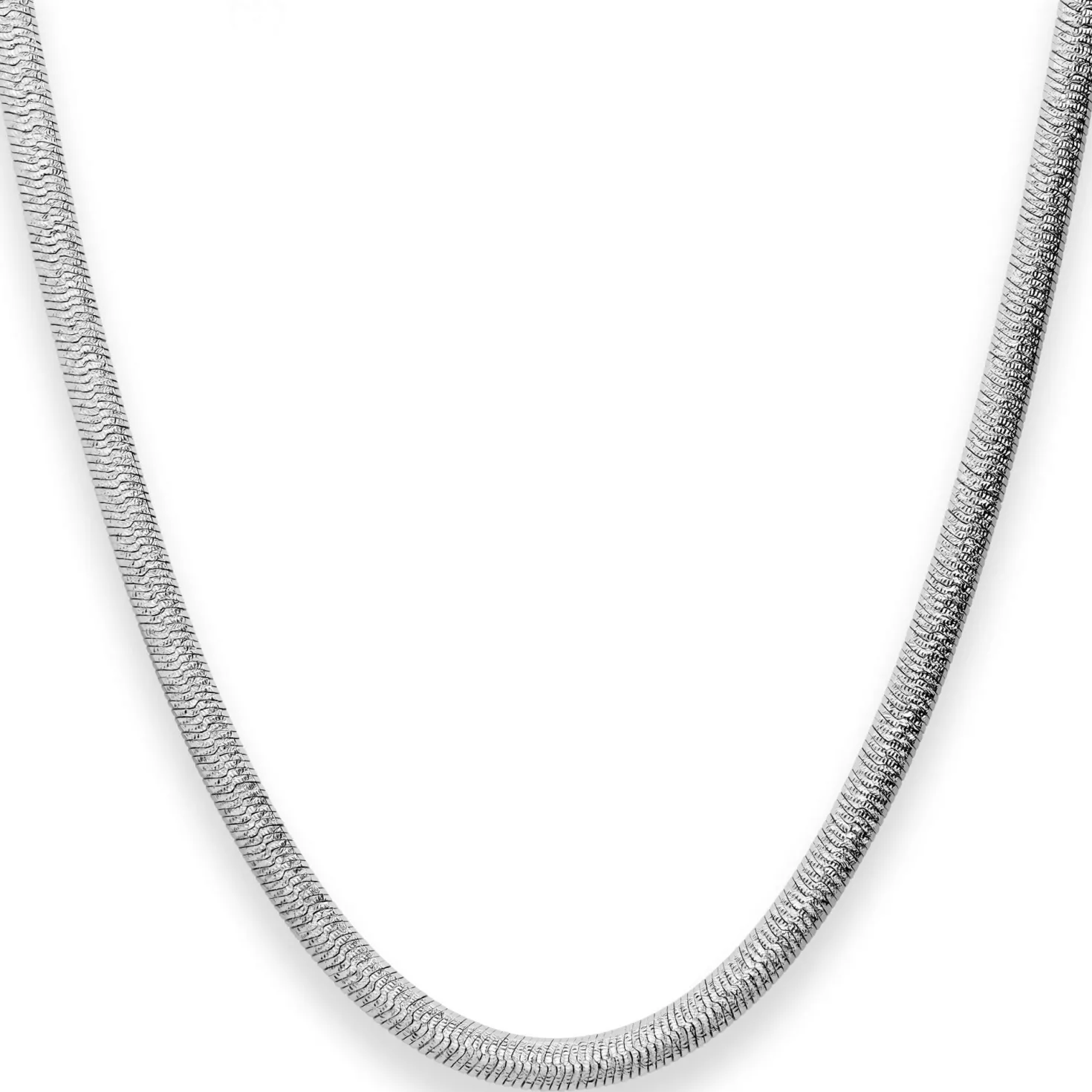 4,4mm Herringbonekette Kette Collier Halskette aus 925 Silber rhodiniert 45cm