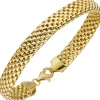 8mm Himbeer-Armband flach Armkette Armschmuck 925 Silber vergoldet Damen 19cm