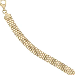 8mm Himbeer-Armband flach Armkette Armschmuck 925 Silber vergoldet Damen 19cm