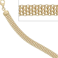 8mm Himbeer-Armband flach Armkette Armschmuck 925 Silber vergoldet Damen 19cm