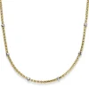 1,5mm Himbeer Collier Halskette aus 750 Gelbgold mit Rollos aus 750 Weißgold 42cm