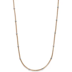 1,5mm Himbeer Collier Halskette aus 585 Rotgold mit Rollos aus 585 Weißgold 42cm