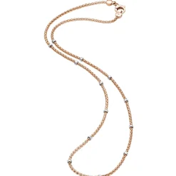 1,5mm Himbeer Collier Halskette aus 585 Rotgold mit Rollos aus 585 Weißgold 42cm