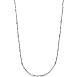 1,5mm Himbeer Collier Halskette mit Rollos Halsschmuck aus 750 Weißgold 42cm