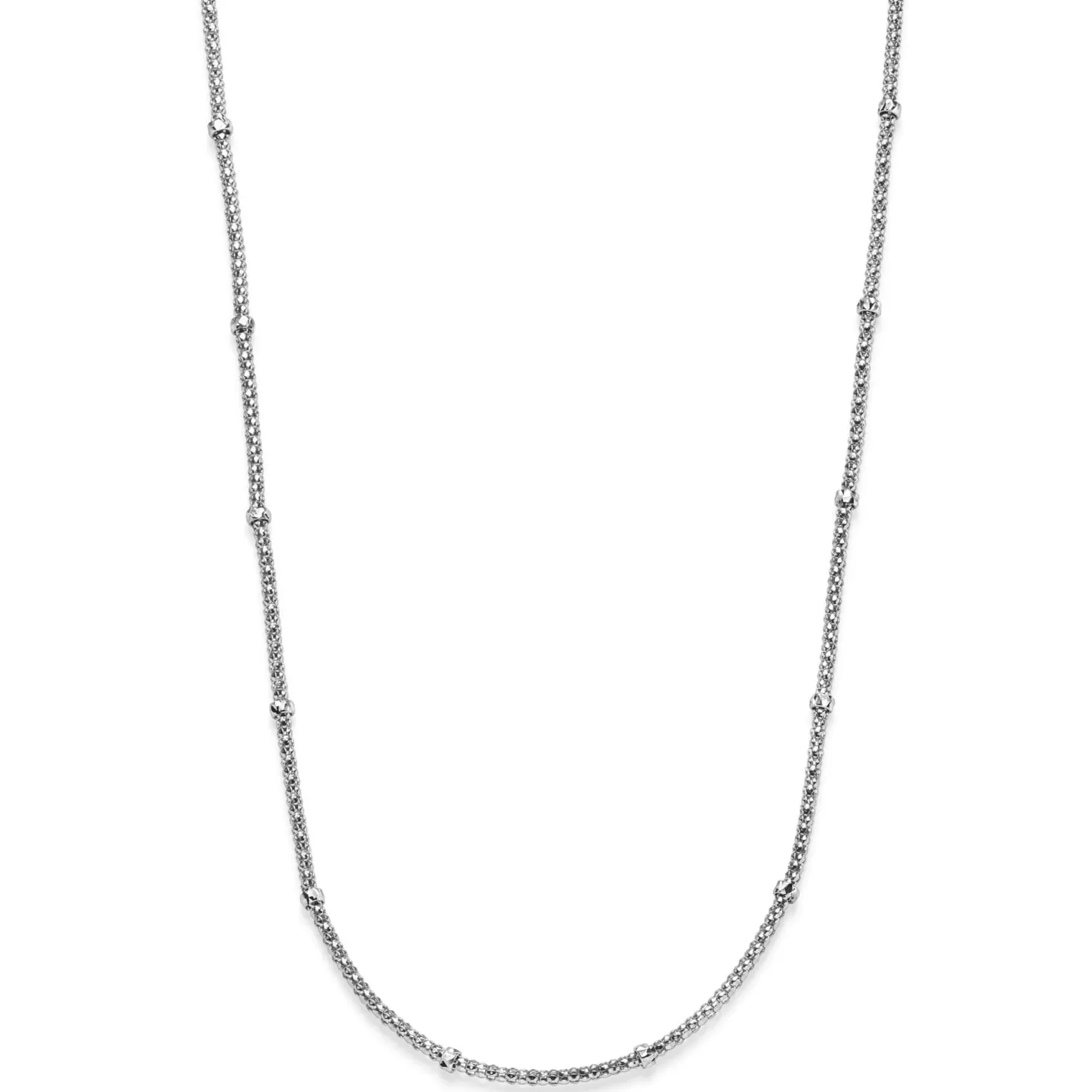 1,5mm Himbeer Collier Halskette mit Rollos Halsschmuck aus 750 Weißgold 42cm