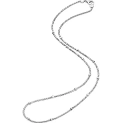 1,5mm Himbeer Collier Halskette mit Rollos Halsschmuck aus 750 Weißgold 45cm