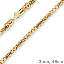 3mm Himbeerkette Goldkette Collier Halskette aus 375 Gold Gelbgold 45cm