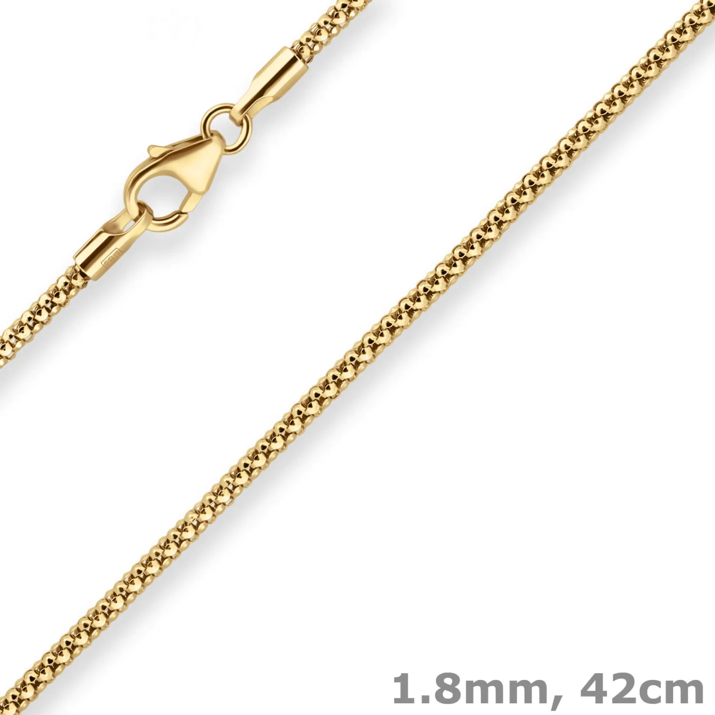1,8mm Himbeerkette Goldkette Collier Halskette aus 585 Gold Gelbgold 42cm