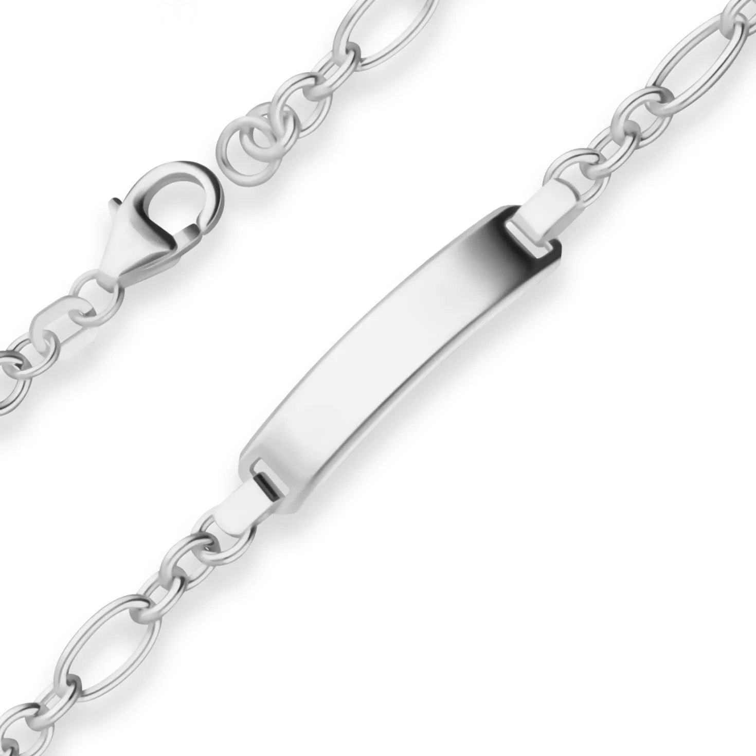 4,6mm Id-Armband Ankerkette-Figaro Schildband Armschmuck aus 925 Silber 19cm