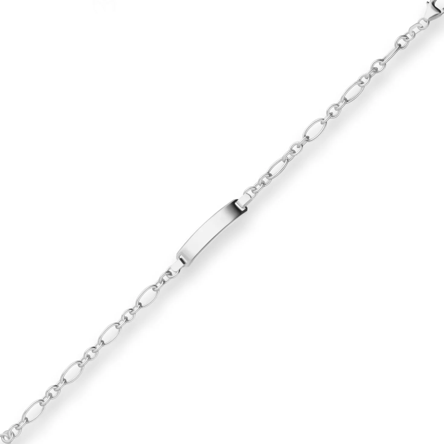 4,6mm Id-Armband Ankerkette-Figaro Schildband Armschmuck aus 925 Silber 19cm