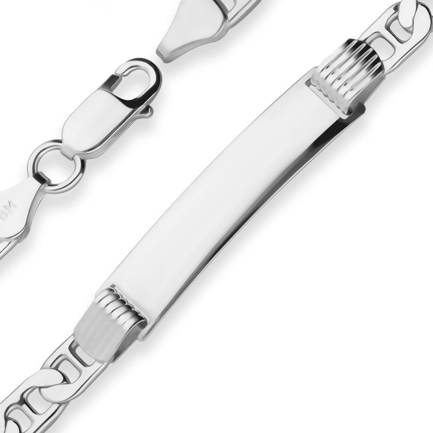 5,7mm Id-Armband Ankerkette-Steg Schildband Armschmuck aus 925 Silber 19cm