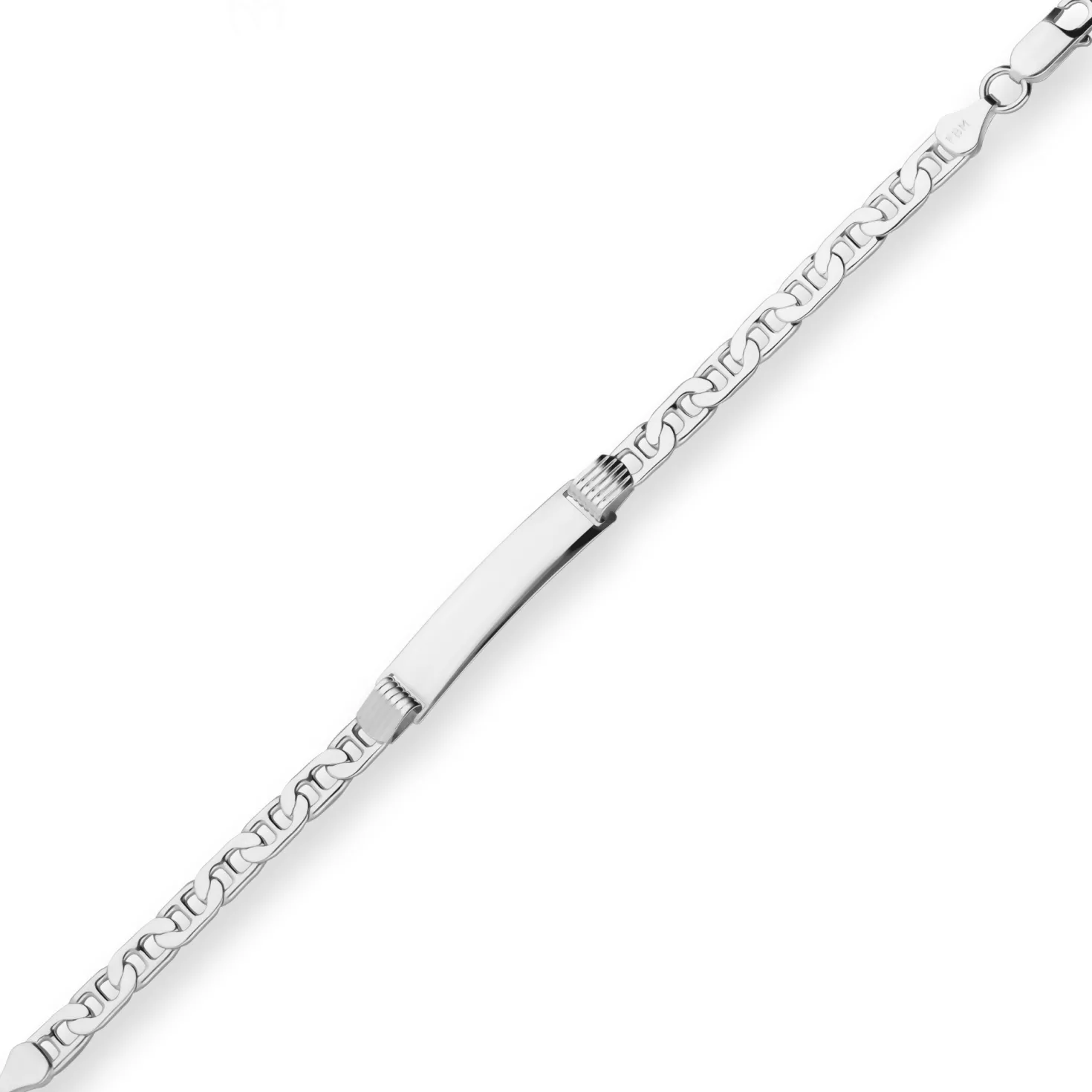 5,7mm Id-Armband Ankerkette-Steg Schildband Armschmuck aus 925 Silber 19cm