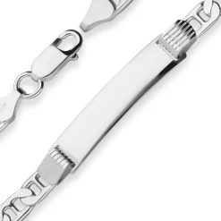 5,7mm Id-Armband Ankerkette-Steg Schildband Armschmuck aus 925 Silber 21cm