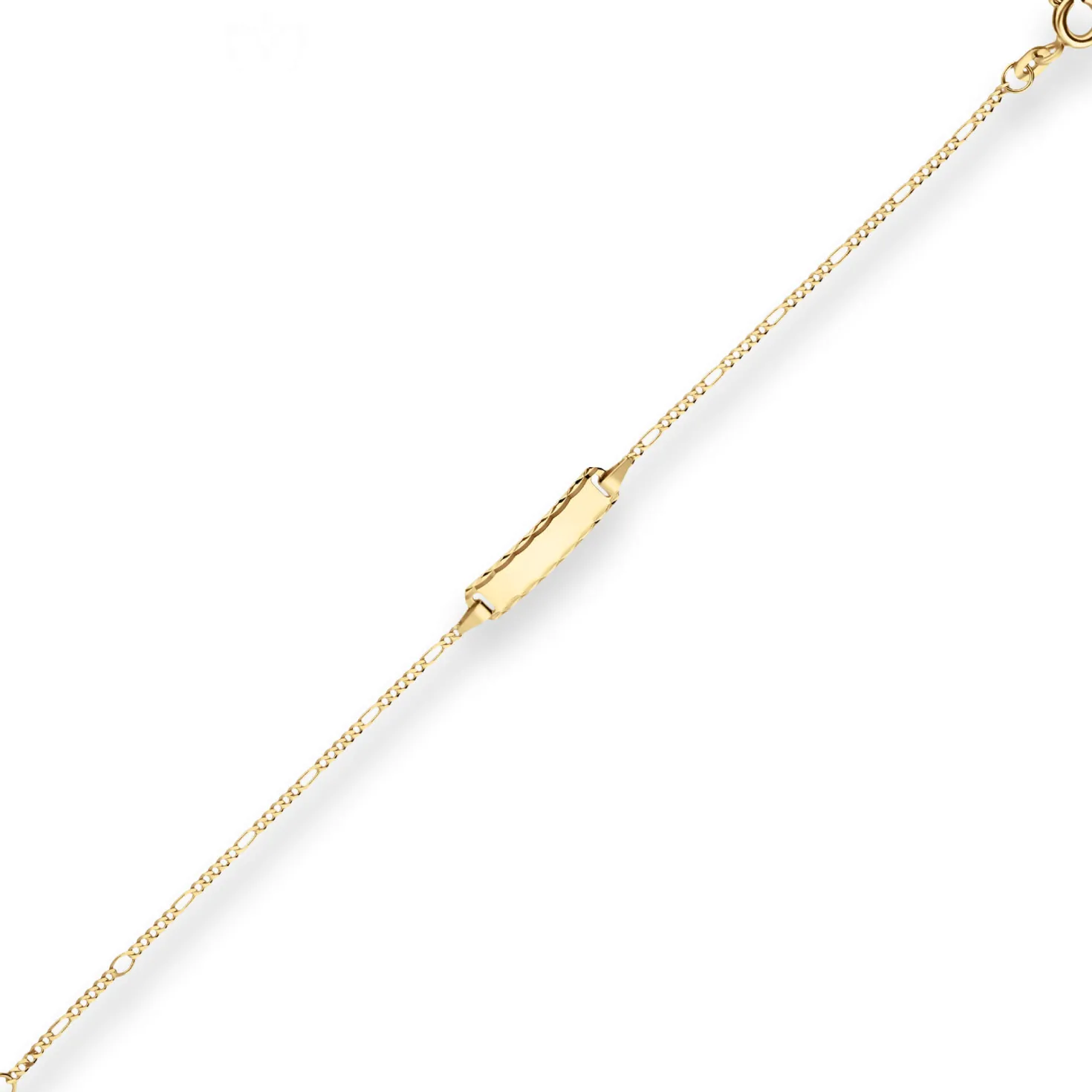1,5mm Id-Armband Figarokette diamantiert Armschmuck aus 585 Gold Gelbgold 16cm