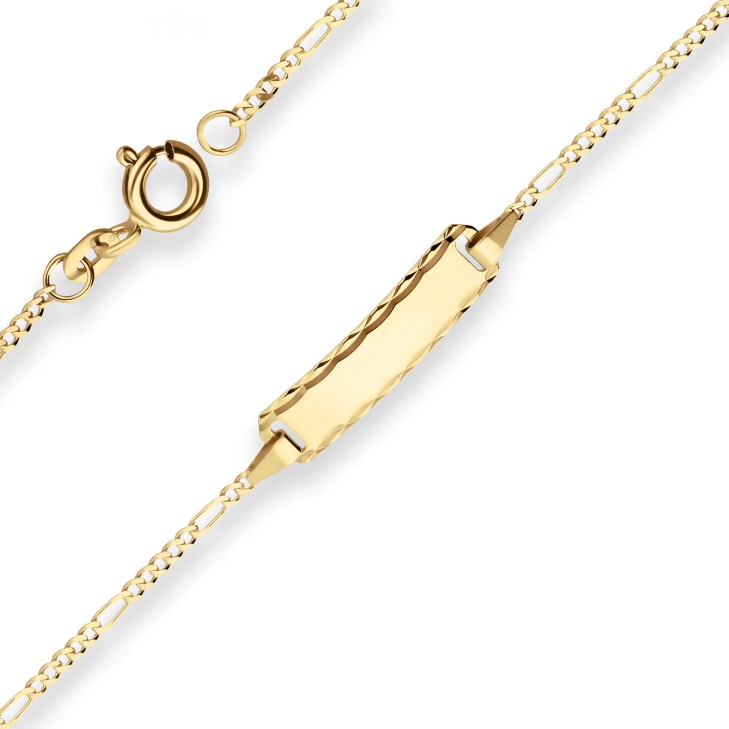 1,5mm Id-Armband Figarokette diamantiert Armschmuck aus 585 Gold Gelbgold 16cm