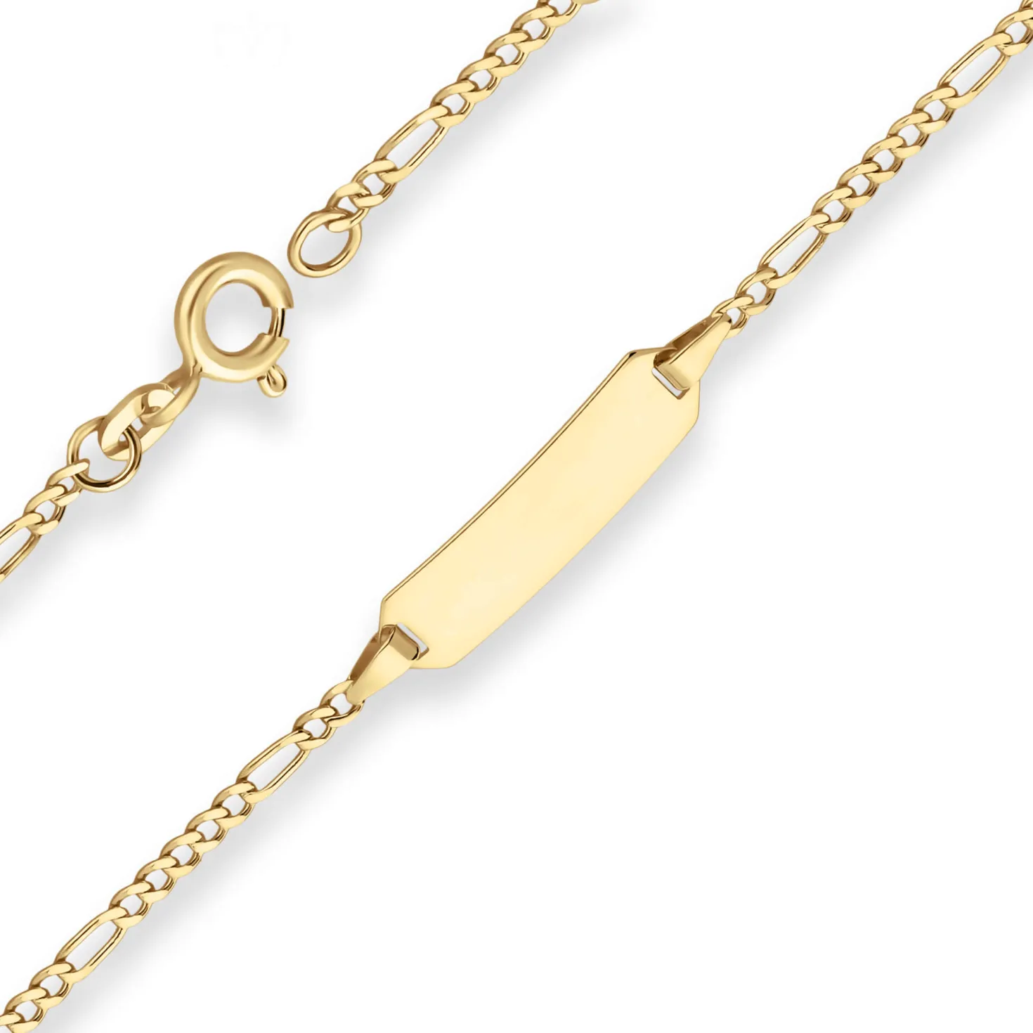 1,9mm Id-Armband Figarokette diamantiert Armschmuck aus 585 Gold Gelbgold 12cm