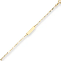 1,9mm Id-Armband Figarokette diamantiert Armschmuck aus 333 Gold Gelbgold 12cm