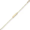 1,9mm Id-Armband Figarokette diamantiert Armschmuck aus 333 Gold Gelbgold 14cm