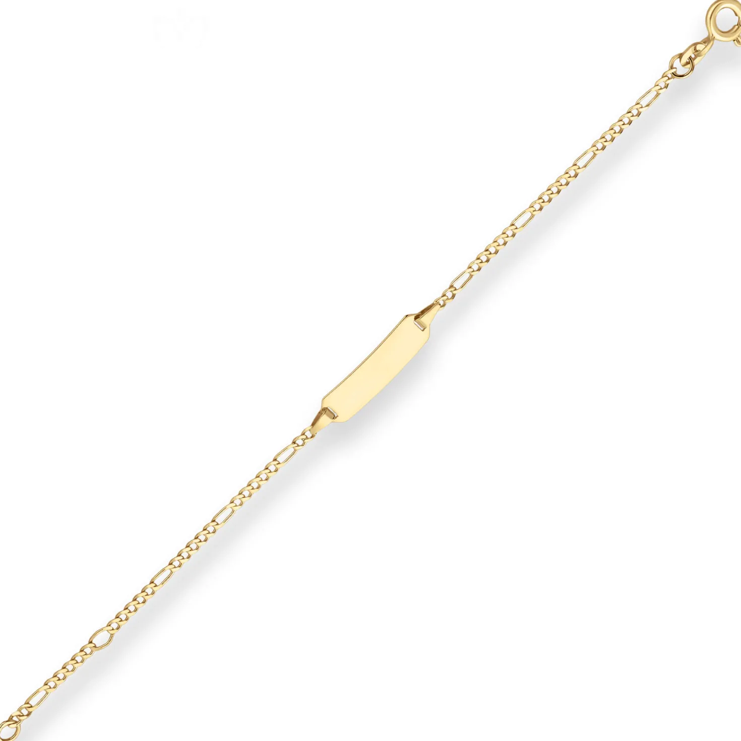 1,9mm Id-Armband Figarokette diamantiert Armschmuck aus 375 Gold Gelbgold 18cm