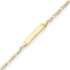 2,1mm Id-Armband Figarokette diamantiert Armschmuck aus 585 Gold Gelbgold 14cm