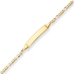 2,1mm Id-Armband Figarokette diamantiert Armschmuck aus 585 Gold Gelbgold 14cm