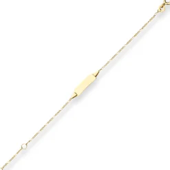 1,1mm Id-Armband Figarokette diamantiert Armschmuck aus 375 Gold Gelbgold 14cm