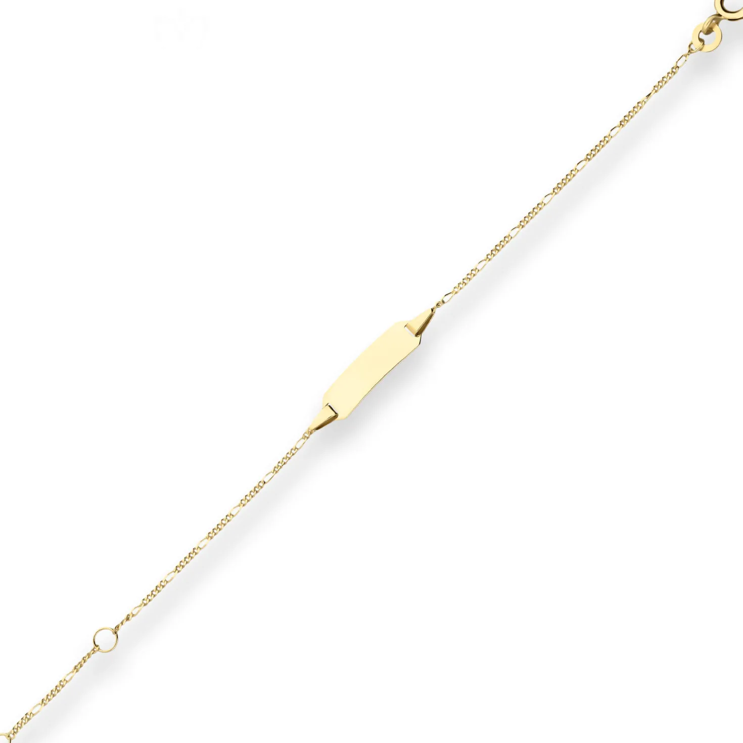 1,1mm Id-Armband Figarokette diamantiert Armschmuck aus 375 Gold Gelbgold 14cm