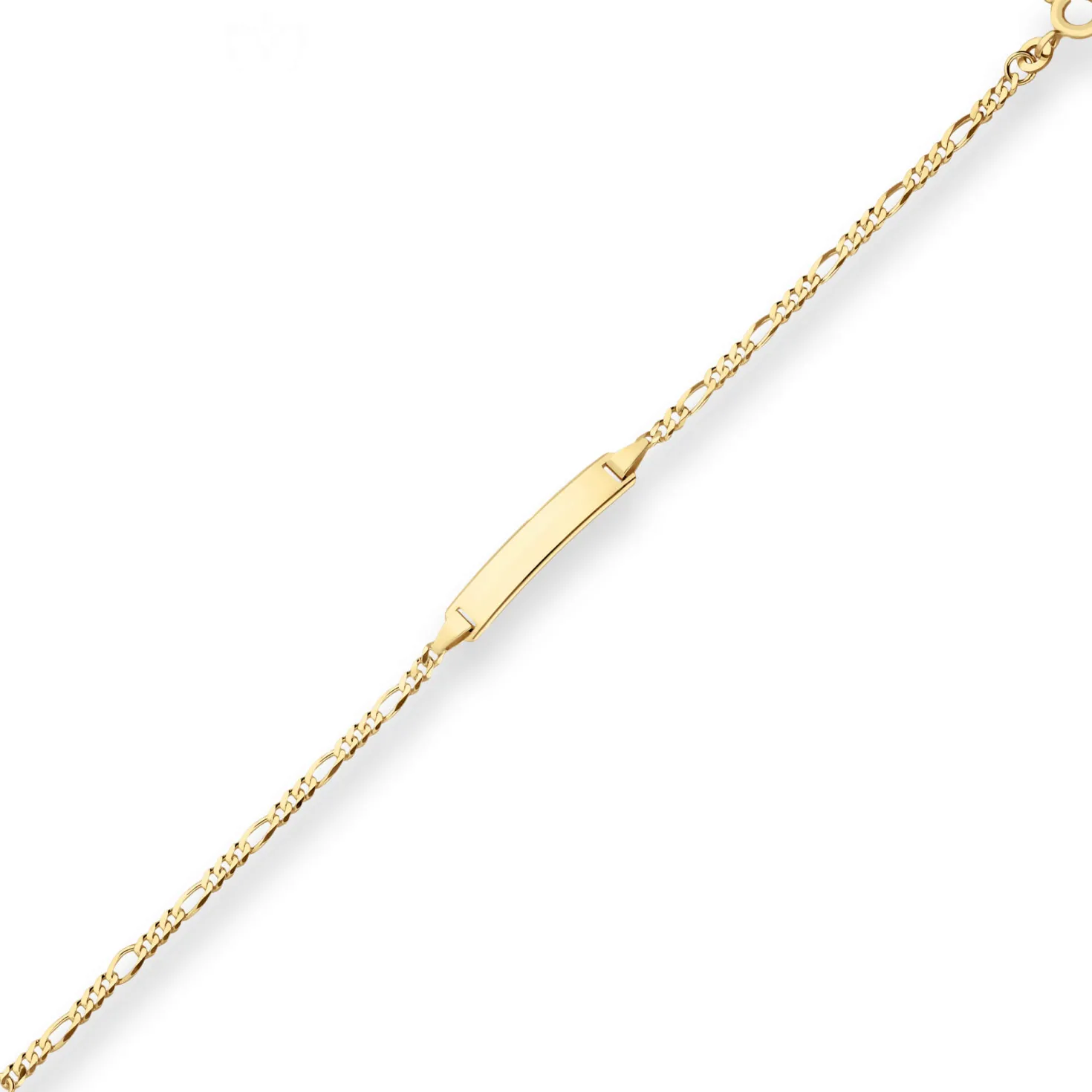 2,1mm Id-Armband Figarokette diamantiert Armschmuck aus 333 Gold Gelbgold 14cm