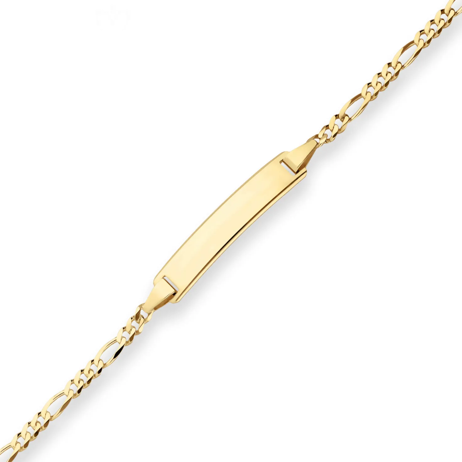 2,1mm Id-Armband Figarokette diamantiert Armschmuck aus 333 Gold Gelbgold 14cm