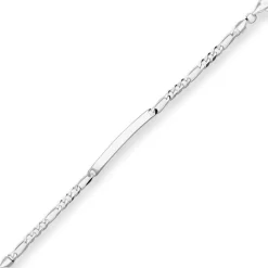 5,5mm Id-Armband Figarokette diamantiert Armschmuck aus 925 Silber 19cm