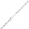 5,9mm Id-Armband Figarokette diamantiert Armschmuck aus 925 Silber 21cm