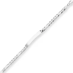 5,9mm Id-Armband Figarokette diamantiert Armschmuck aus 925 Silber 21cm