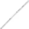 5,5mm Id-Armband Figarokette diamantiert Armschmuck aus 925 Silber 21cm