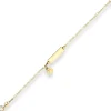 1,5mm Id-Armband Figarokette diamantiert Engel aus 333 Gold Gelbgold 14cm