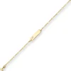 1,5mm Id-Armband Figarokette diamantiert Herz aus 585 Gold Gelbgold 16cm