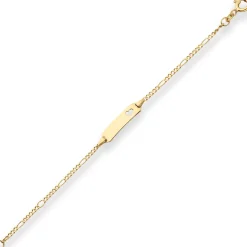 1,9mm Id-Armband Figarokette diamantiert Herz aus 585 Gold Gelbgold 11cm