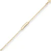 2,1mm Id-Armband Figarokette diamantiert Schildband aus 585 Gold Gelbgold 14cm