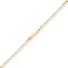 2,9mm Id-Armband Figarokette diamantiert Schildband aus 333 Gold Gelbgold 14cm