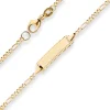 1,9mm Id-Armband Figarokette diamantiert Schildband aus 750 Gold Gelbgold 14cm