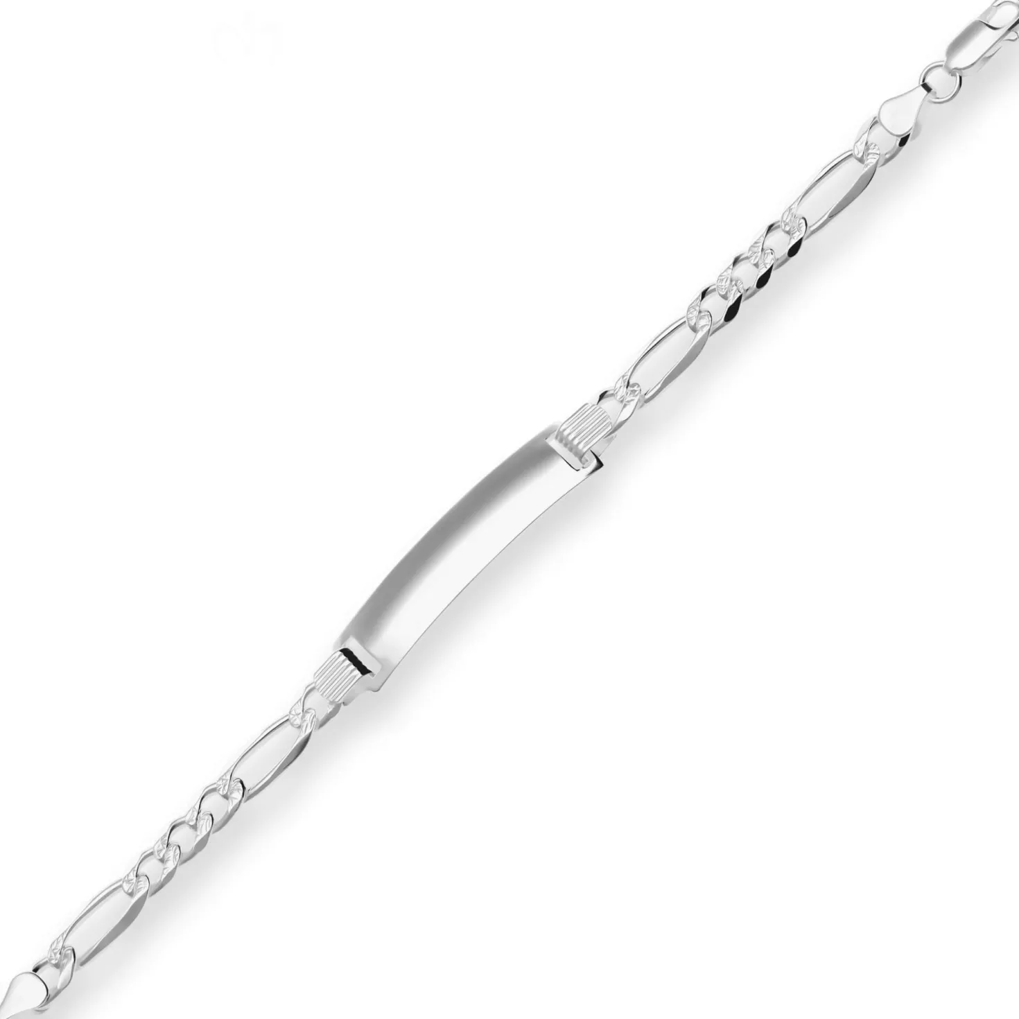 7mm Id-Armband Figarokette Silberarmband Armschmuck aus 925 Silber 18cm