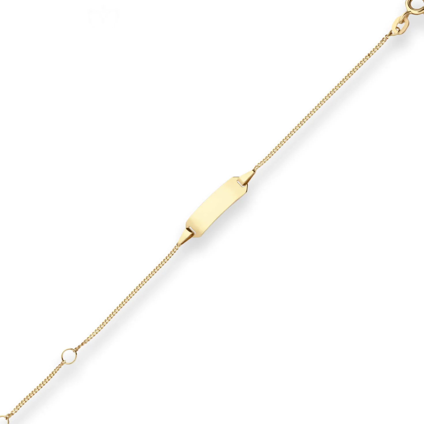 1,1mm Id-Armband Panzerkette Armschmuck aus 585 Gold Gelbgold 13cm