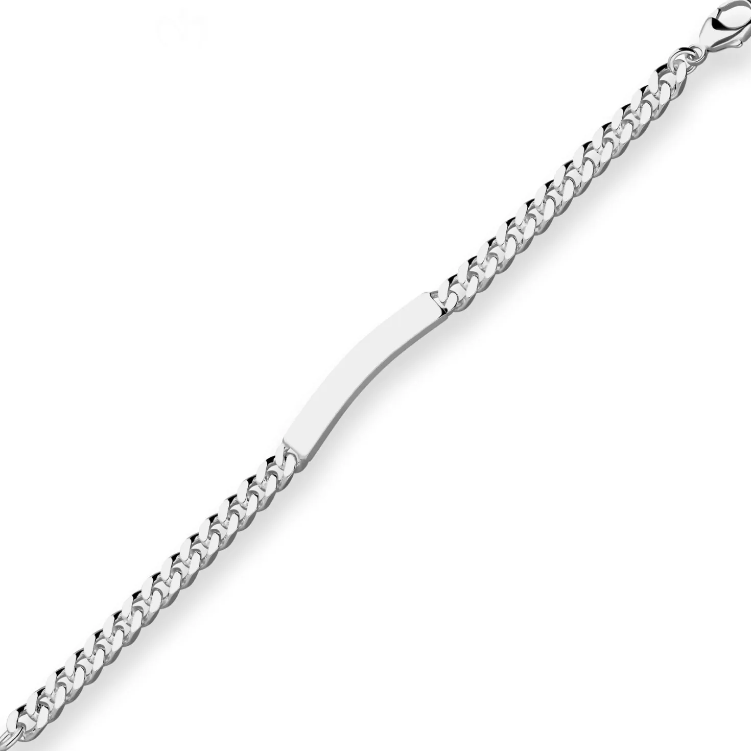 6mm Id-Armband Panzerkette Armschmuck aus 925 Silber rhodiniert 21cm