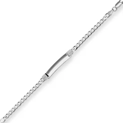5,4mm Id-Armband Panzerkette Armschmuck aus 925 Silber rhodiniert 19cm