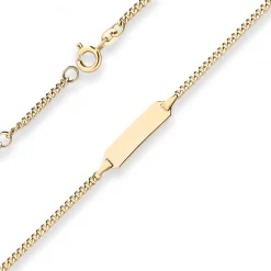 2,1mm Id-Armband Panzerkette Goldarmband Armschmuck aus 375 Gold Gelbgold 16cm