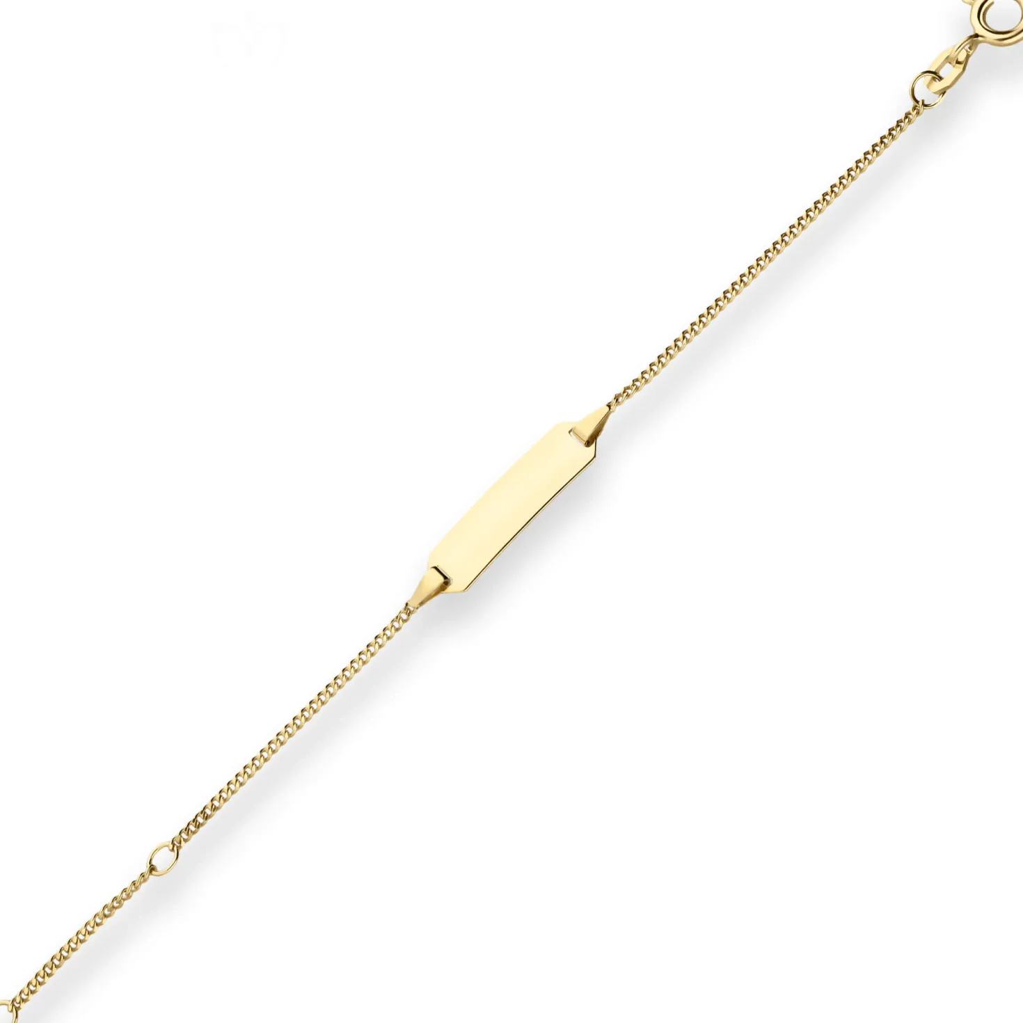 1,4mm Id-Armband Panzerkette Goldarmband Armschmuck aus 375 Gold Gelbgold 13cm